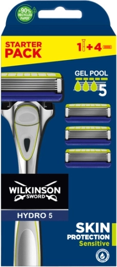 Wilkinson Hydro 5 Skin Protection Sensitive Herrenrasierer + 4 Klingen