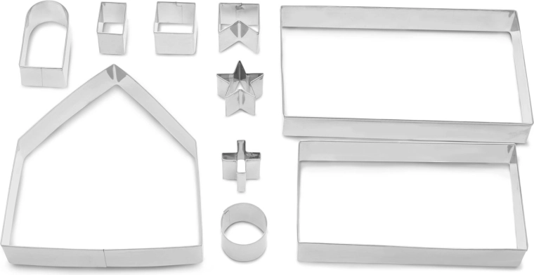 Komplette Formen für ein 3D-Lebkuchenhaus