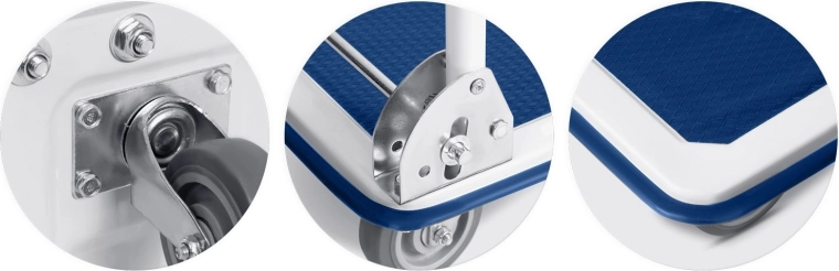 Non-slip platform and swivel wheels