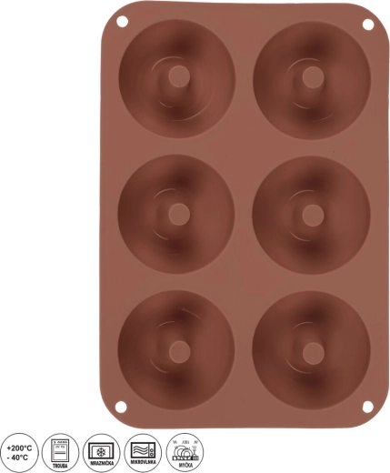 Silicone donut mold for 6 pieces
