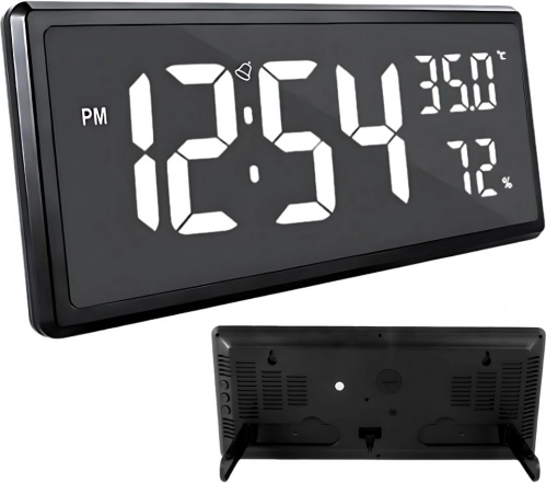 Horloge numérique avec écran LED et fonction de mesure de la température et de l'humidité