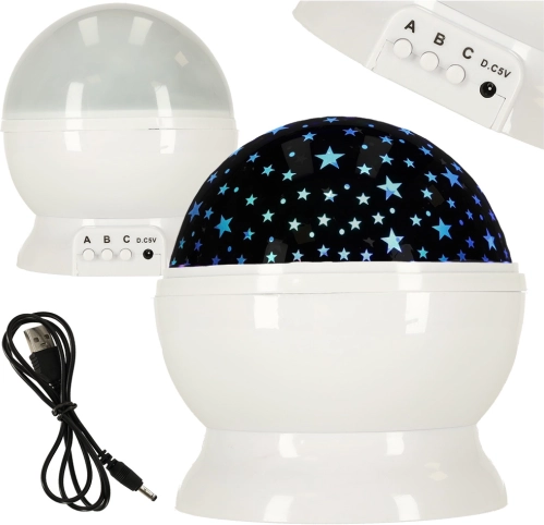 Nachtprojector sterren 2-in-1 USB – Wit
