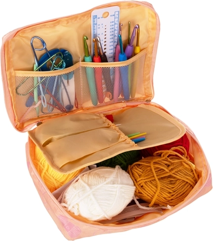 Everything clearly organized in a travel case