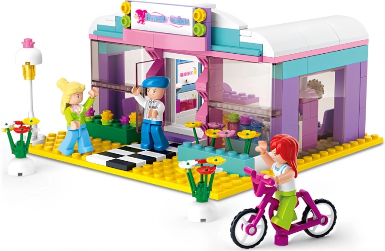 SLUBAN GIRL'S DREAM TOWN Beauty Salon, 243 pieces, 3 figures