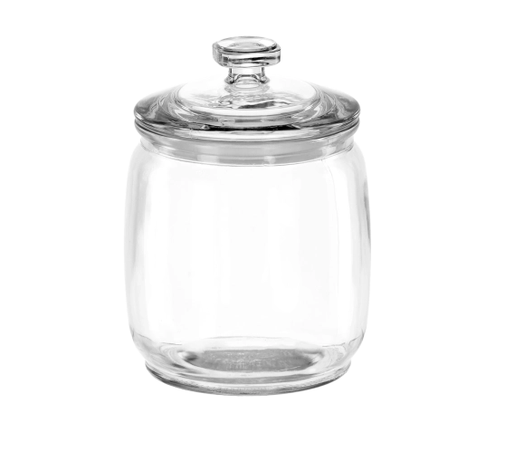 Glazen voorraadpot 800 ml met glazen deksel