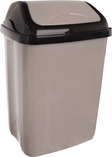Mülleimer Vittario mit Schwingdeckel 16 l, kaffeebraun