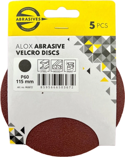 Disque abrasif 115 mm, grain 80, velcro (5 pcs)