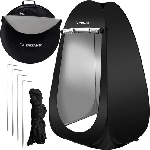 TRIZAND Self-Pitching Shower and Changing Tent, Black