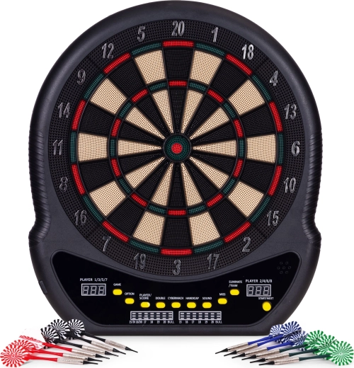 Cible électronique LCD 48 cm avec 27 jeux et 12 fléchettes