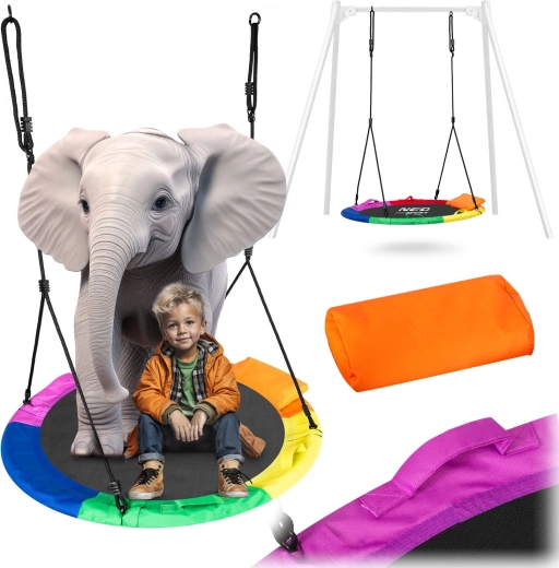 Neo-Sport nestschommel Swingo 110 cm regenboog