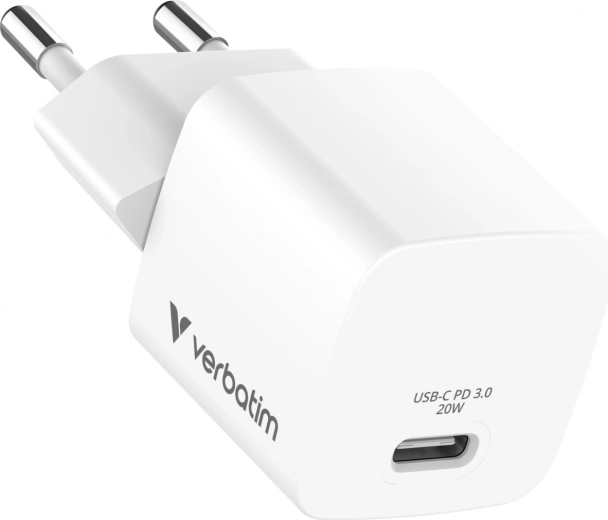 Verbatim mini GaN charger 20 W USB‑C PD 3.0