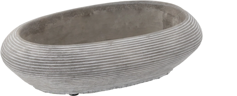 Gray cement flower bowl 26.5 × 16 × 7.5 cm