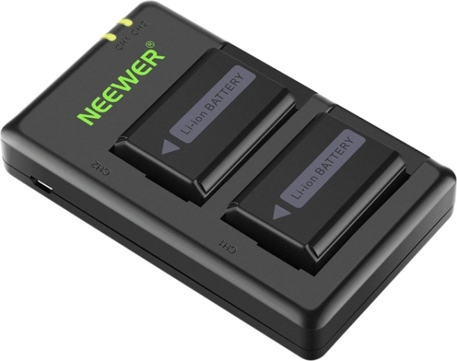 Neewer set van 2× Sony NP-FW50-batterijen en duale USB-oplader