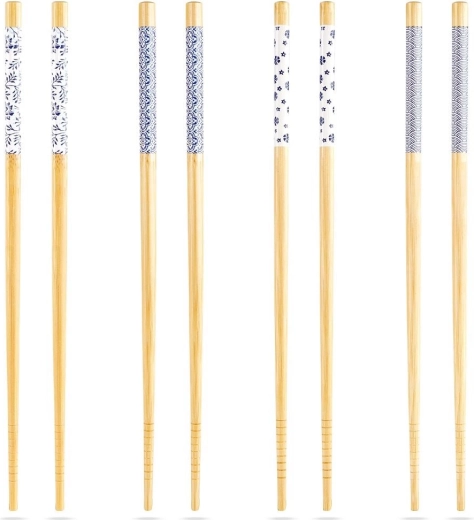 Bambus-Essstäbchen für Sushi 24 cm, Set mit 8 Stück