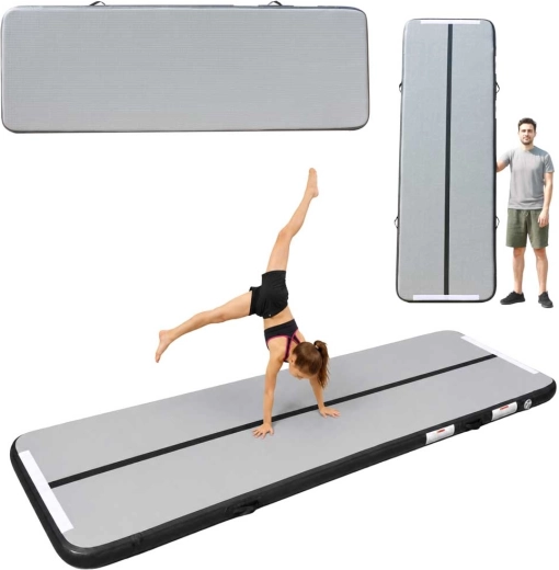Air track matelas de gymnastique gonflable 300 × 100 × 10 cm, gris
