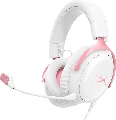 Gaming headset HyperX Cloud III white/pink