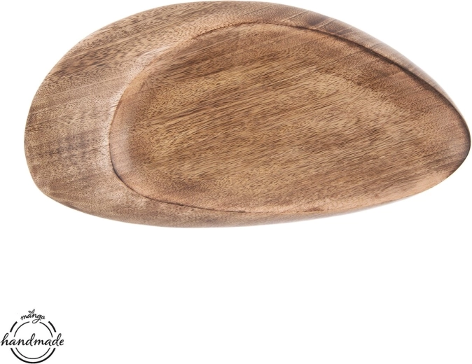 Ovales Serviertablett aus Mangoholz 39 × 20 cm
