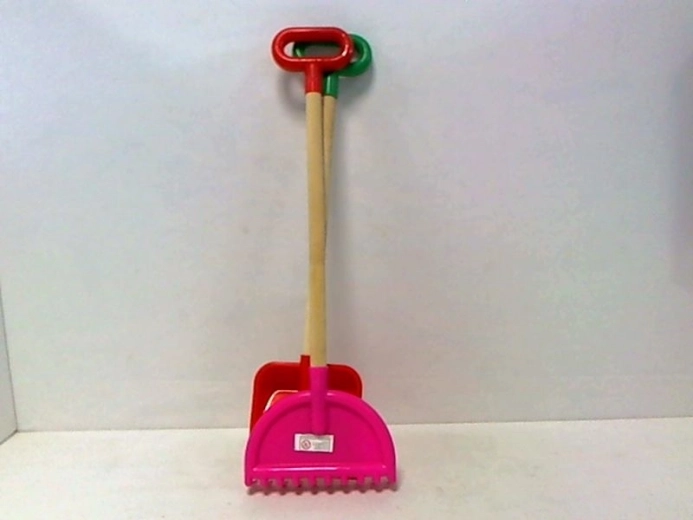 Ensemble d’outils de jardin : pelle à main et râteau à main avec manche en bois