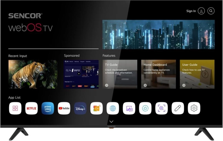 Sencor 65" UHD Smart TV met webOS