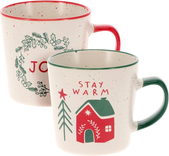 Festliches Design mit den Aufschriften JOY und STAY WARM