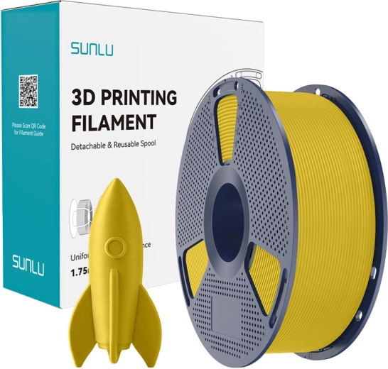 Sunlu PLA filament for high-speed printing, yellow