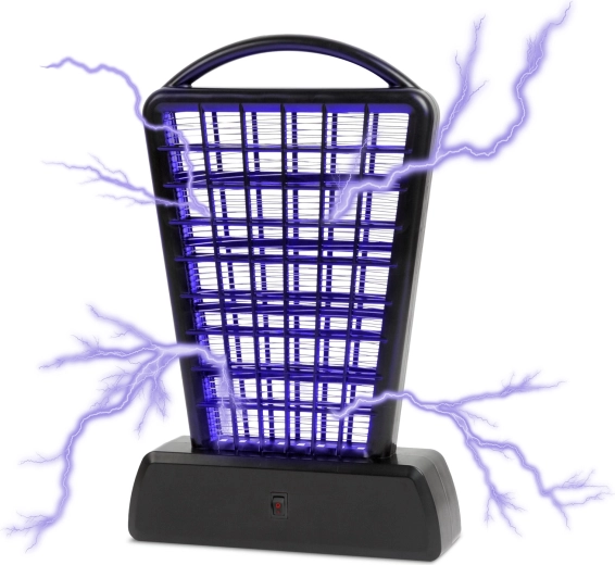 UV-insectenlamp voor op tafel met USB- en batterijvoeding, zwart