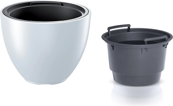 Cache-pot avec insert 29,8 cm blanc HEOS