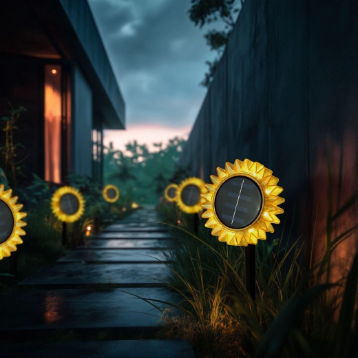 Solair tuinlamp Zonnebloem geel