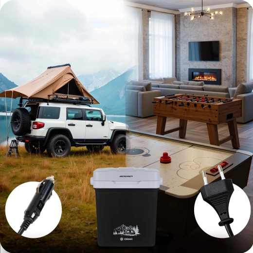 Dual power 12 V and 230 V