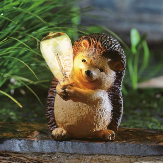 Zonnig tuinfiguur van een egel met filament-led