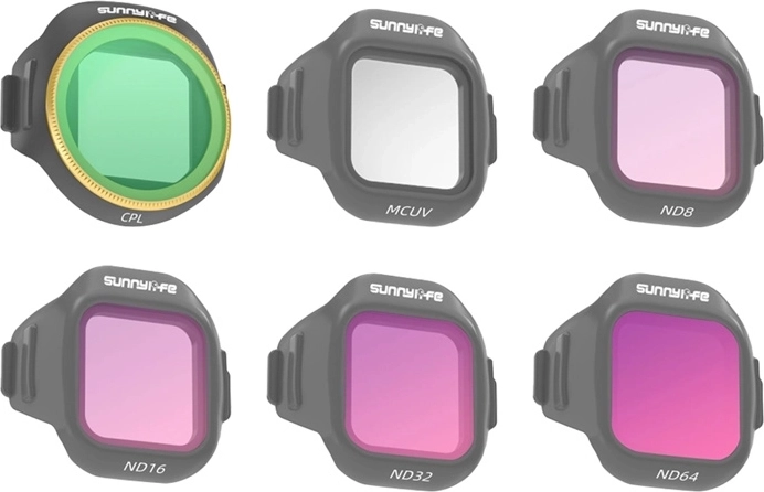 Set van 6 Sunnylife-filters MCUV, CPL, ND8, ND16, ND32 en ND64 voor DJI Mini 5 Pro