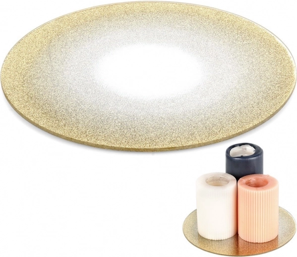 Gläserne spiegelnde Brokat-Dekorunterlage für Kerzen 20 cm