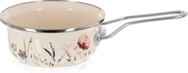 Casserole émaillée crème avec motif de coquelicots 16 cm, 950 ml