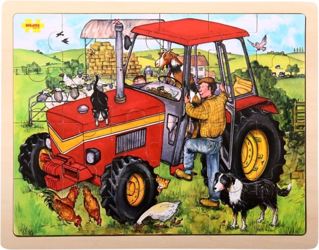Wooden Tractor Puzzle 24 Pieces BIGJIGS TOYS