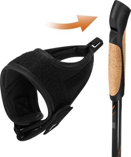 Ergonomische kurken handgreep met verstelbare polslussen