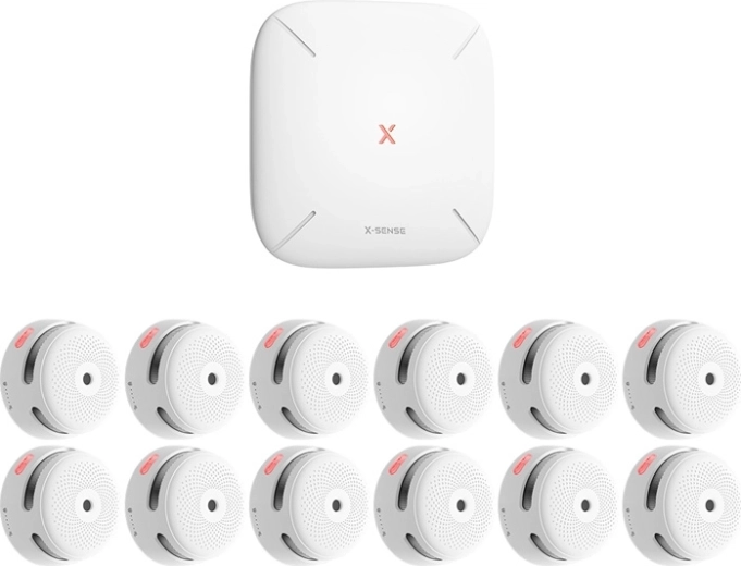 X-Sense kit de détecteurs de fumée intelligents avec station de base (12× XS01-M + SBS50)