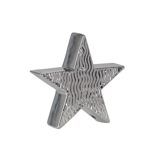 Kerstdecoratiefiguur ster zilver 16,2 × 4,4 × 15,3 cm - 1 stuk