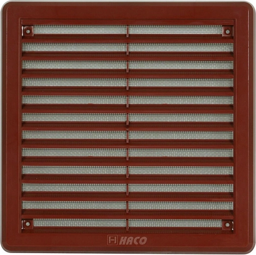 Ventilation grille with mesh 200 × 200 mm, brown