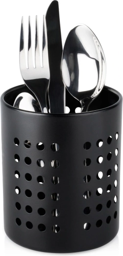 Égouttoir et porte-couverts Vilde en acier inoxydable noir