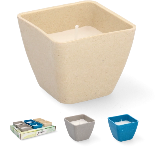 Decoratieve citronella-kaars vierkant 7,5 × 6 cm