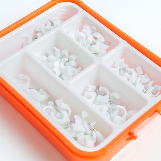 Assortiment de clips de fixation pour câbles avec clou, 5–10 mm, 125 pièces