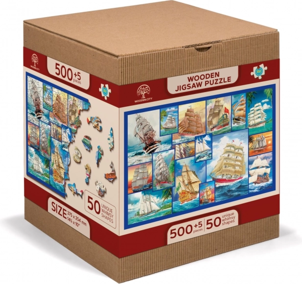 Wooden Puzzle Sailing Ship 2-in-1 505 Pieces by Wooden City