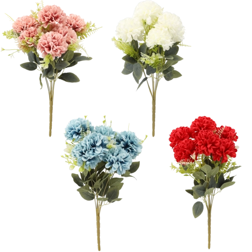 Artificial Sprig – Bouquet of 7 Flowers 42 cm, Mixed Colors
