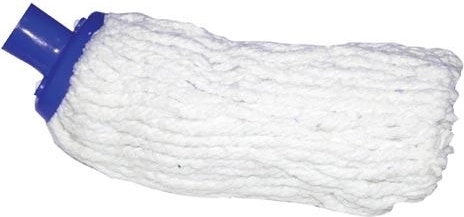 Mopkop met katoenen strengen 100 g, fijne schroefdraad, blauw