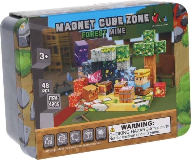 Bouwset Magnet Cube Zone Forest Mine 48 onderdelen
