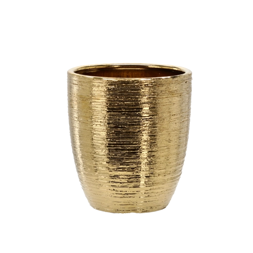 Ceramic flower pot cover 20 × 20 × 22 cm gold