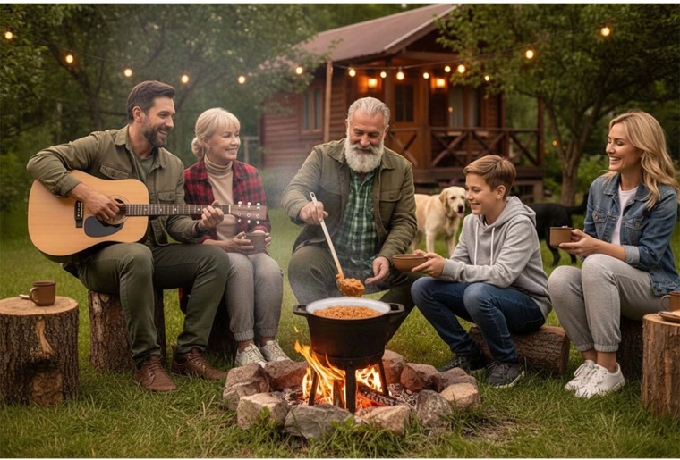 Stable cooking over an open fire