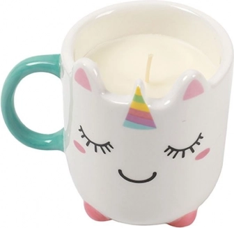 Mug licorne avec bougie en soja