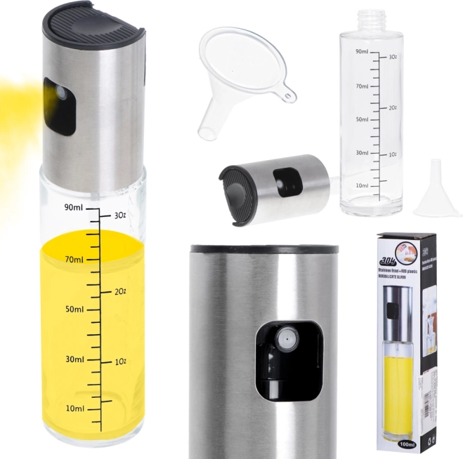Bouteille en verre avec pulvérisateur d'huile avec doseur 100ml