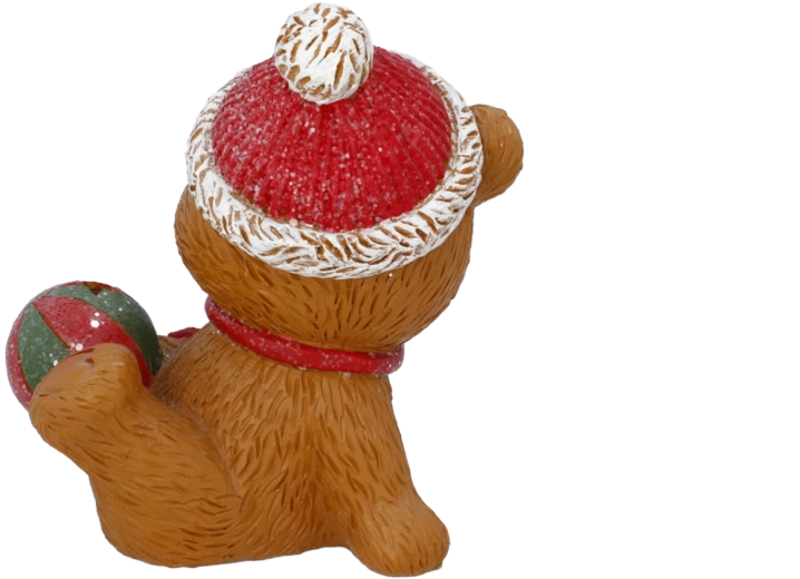 Figurine LED de Noël représentant un ourson avec une balle